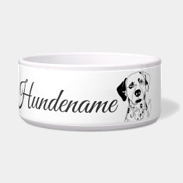 Dalmatian Minimalist Line Art personalized bowl Voerbakje