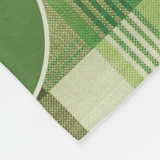 Dalmatian on Green Plaid with Dog's Name Fleece Deken (Hoek)