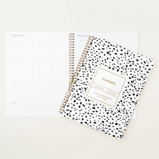 Dalmatian Pattern Black and White Planner (Display)