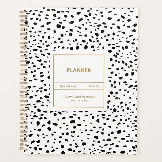 Dalmatian Pattern Black and White Planner (Voorkant)