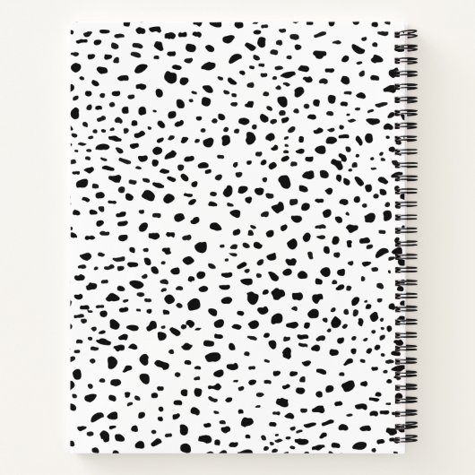 Dalmatian Pattern Black en White notebook Notitieboek (Achterkant)