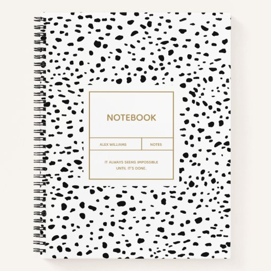 Dalmatian Pattern Black en White notebook Notitieboek (Voorkant)