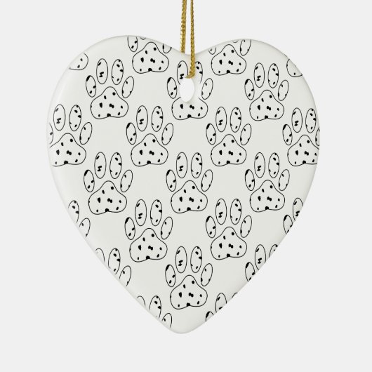 Dalmatian Paw Print Patroon Keramisch Ornament (Rechts)