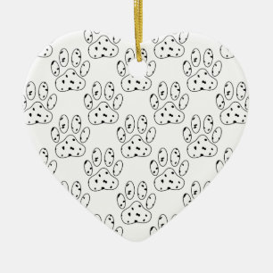 Dalmatian Paw Print Patroon Keramisch Ornament