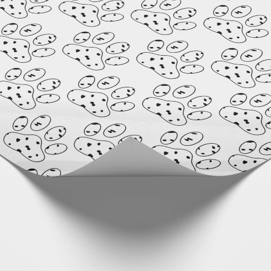 Dalmatian Paw Print Pattern Cadeaupapier (Hoek)