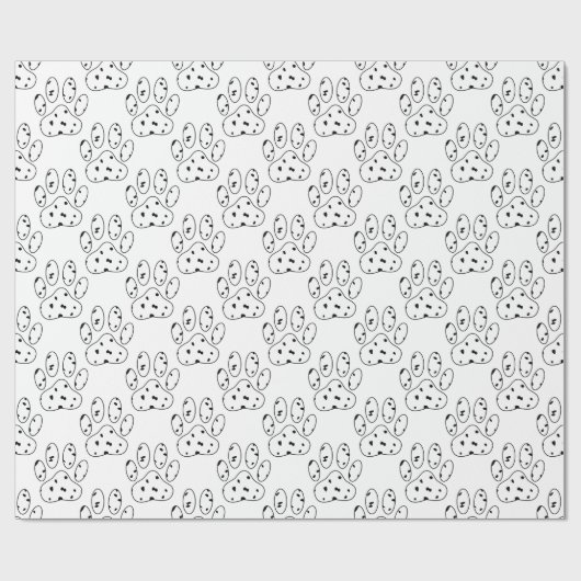 Dalmatian Paw Print Pattern Cadeaupapier (Vlak)