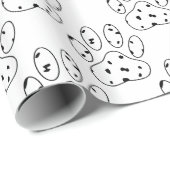 Dalmatian Paw Print Pattern Cadeaupapier (Rol Hoek)