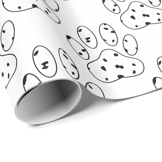 Dalmatian Paw Print Pattern Cadeaupapier (Rol Hoek)