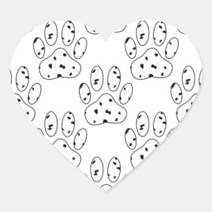 Dalmatian Paw Print Pattern Hart Sticker