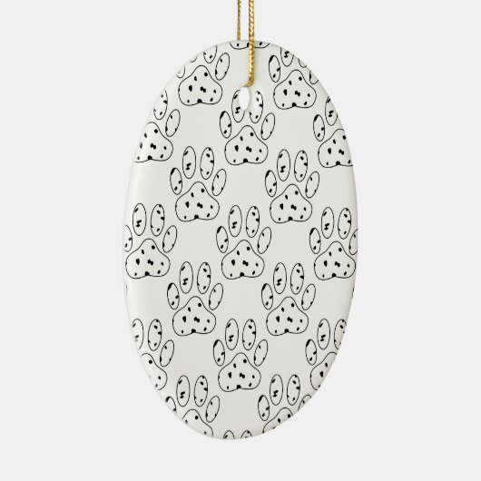 Dalmatian Paw Print Pattern Keramisch Ornament (Rechts)