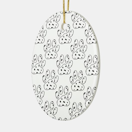 Dalmatian Paw Print Pattern Keramisch Ornament (Links)