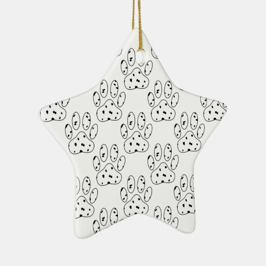 Dalmatian Paw Print Pattern Keramisch Ornament (Rechts)