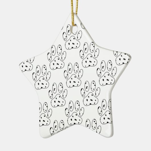 Dalmatian Paw Print Pattern Keramisch Ornament (Links)