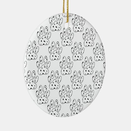 Dalmatian Paw Print Pattern Keramisch Ornament (Rechts)