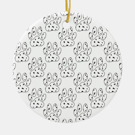 Dalmatian Paw Print Pattern Keramisch Ornament (Voorkant)