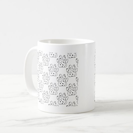 Dalmatian Paw Print Pattern Koffiemok (Voorkant links)