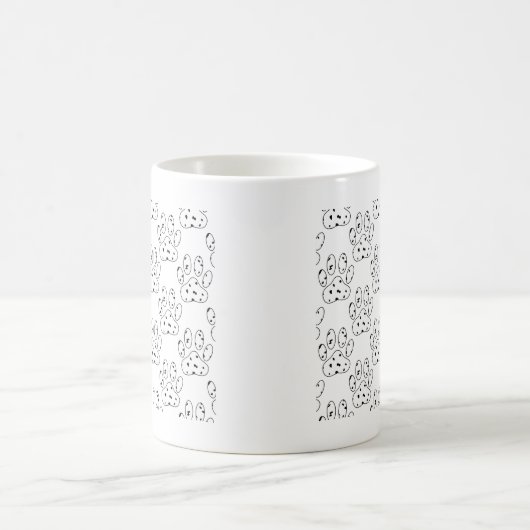 Dalmatian Paw Print Pattern Koffiemok (Center)