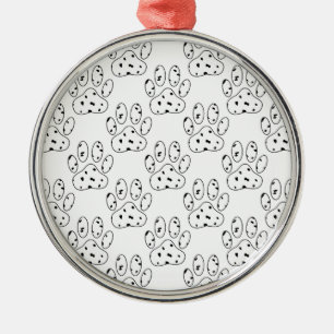 Dalmatian Paw Print Pattern Metalen Ornament