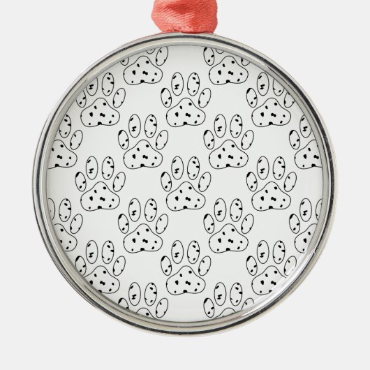 Dalmatian Paw Print Pattern Metalen Ornament (Voorkant)