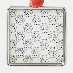Dalmatian Paw Print Pattern Metalen Ornament