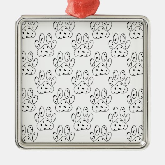Dalmatian Paw Print Pattern Metalen Ornament (Voorkant)