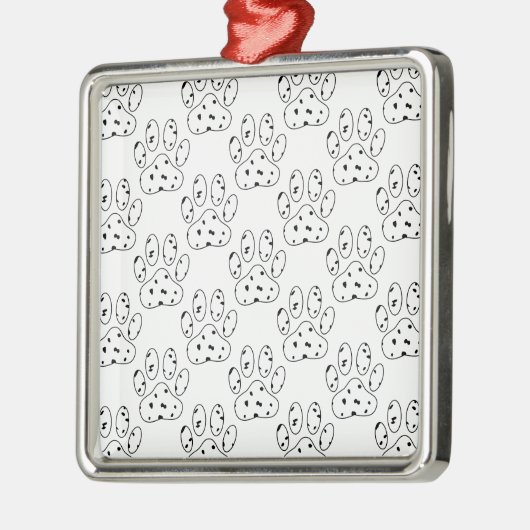 Dalmatian Paw Print Pattern Metalen Ornament (Links)