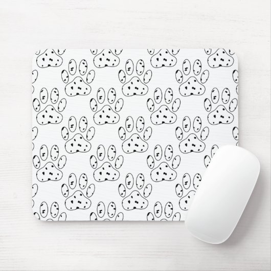 Dalmatian Paw Print Pattern Muismat (Met muis)