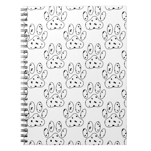 Dalmatian Paw Print Pattern Notitieboek (Voorkant)