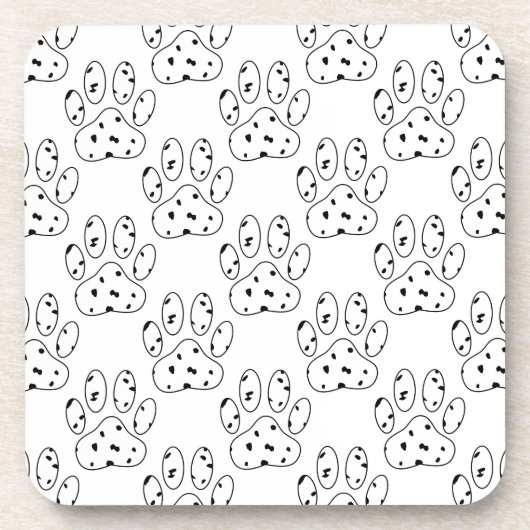 Dalmatian Paw Print Pattern Onderzetter (Voorkant)
