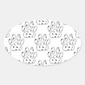 Dalmatian Paw Print Pattern Ovale Sticker (Voorkant)