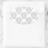 Dalmatian Paw Print Pattern Ovale Sticker (Tas)
