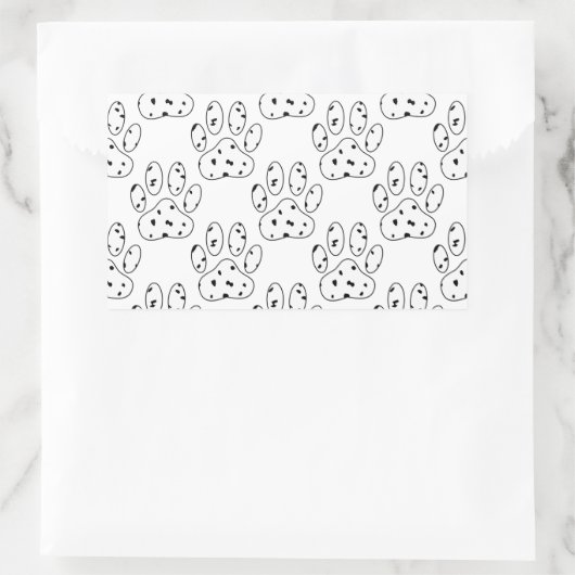 Dalmatian Paw Print Pattern Rechthoekige Sticker (Tas)