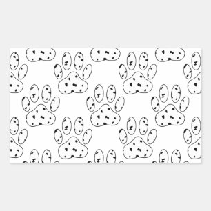 Dalmatian Paw Print Pattern Rechthoekige Sticker