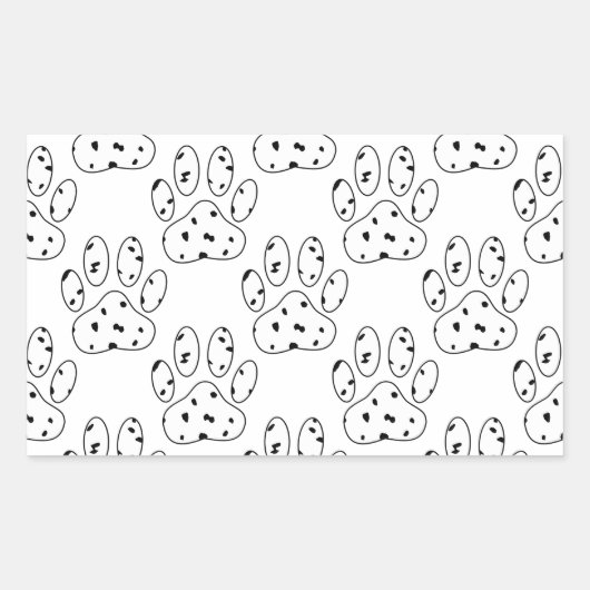 Dalmatian Paw Print Pattern Rechthoekige Sticker (Voorkant)