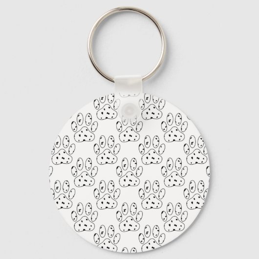 Dalmatian Paw Print Pattern Sleutelhanger (Voorkant)