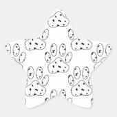 Dalmatian Paw Print Pattern Ster Sticker (Voorkant)