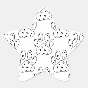 Dalmatian Paw Print Pattern Ster Sticker