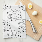 Dalmatian Paw Print Pattern Theedoek (Quarter Fold)