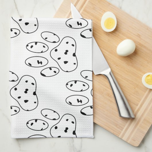 Dalmatian Paw Print Pattern Theedoek (Quarter Fold)