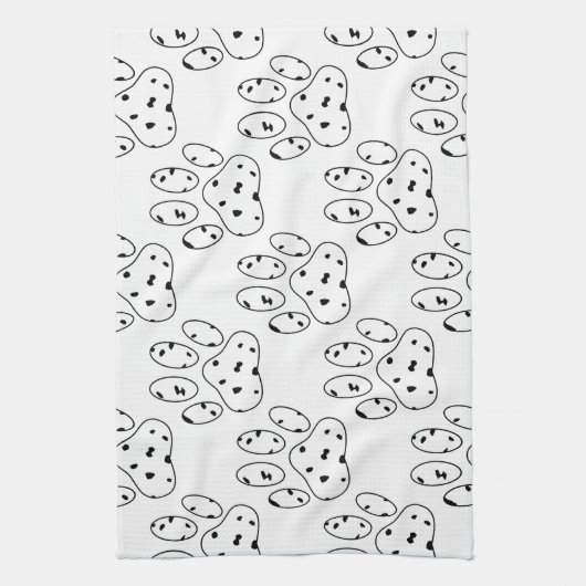 Dalmatian Paw Print Pattern Theedoek (Verticaal)