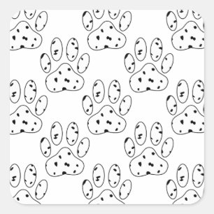 Dalmatian Paw Print Pattern Vierkante Sticker