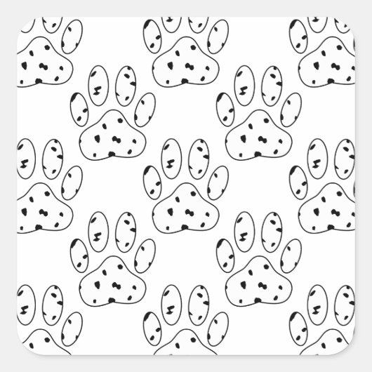 Dalmatian Paw Print Pattern Vierkante Sticker (Voorkant)