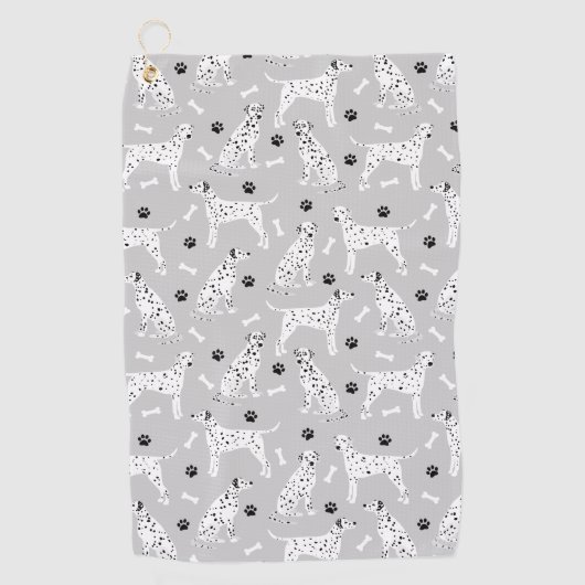 Dalmatian Paws and Bones Golf Towel Golfhanddoek (Voorkant)