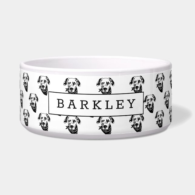 Dalmatian Personalized Dog Water Bowl Voerbakje (Voorkant)