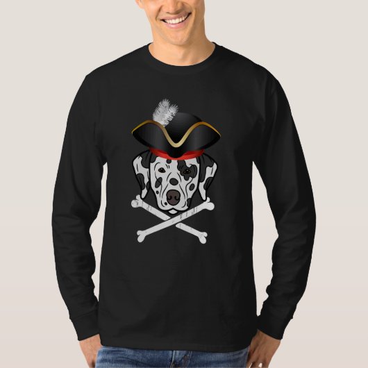 Dalmatian Pirate Dog Halloween Jolly Roger T-shirt (Voorkant)