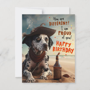 Dalmatian Pirate Dog Happy Birthday Kaart