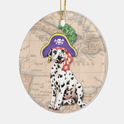 Dalmatian Pirate Keramisch Ornament (Links)