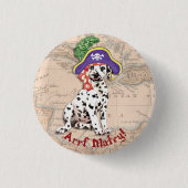 Dalmatian Pirate Ronde Button 3,2 Cm (Voorkant)