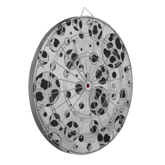 Dalmatian Polka Dot Black and White Dartbord (Voorkant Links)