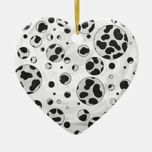 Dalmatian Polka Dot Black and White Keramisch Ornament (Voorkant)